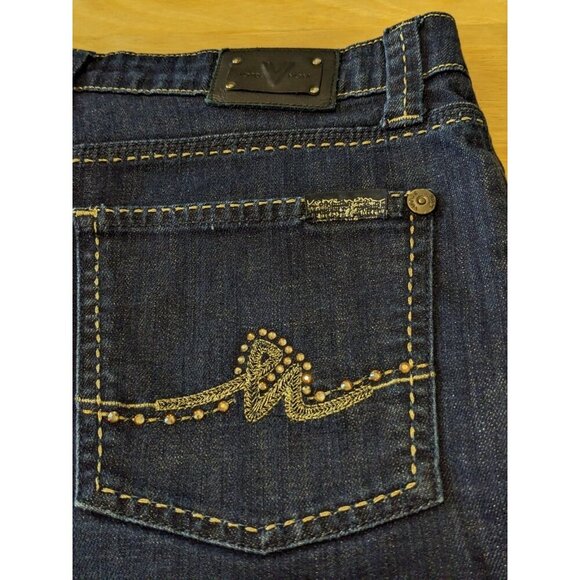 Votre Nom Womens Denim Shorts Euro 38 US 8 Blue Bling 5 Pocket 6 in Inseam - Picture 4 of 6